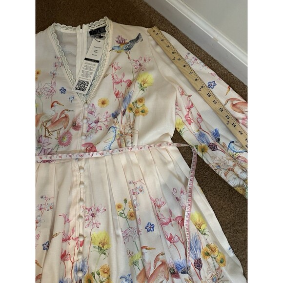 Dalia MacPhee Women's Pink Floral Button-Down Belted Dress Size XL NWT - Picture 7 of 16